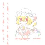  1girl airplane bad_id blood bloody_tears chibi crying crying_with_eyes_open eiri_(eirri) flandre_scarlet hat jet red_eyes side_ponytail solo tears touhou wings 