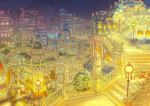  cityscape colored fleur-de-lis lamp lights munashichi night original rooftop scenery stairs tree window 