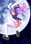  blazer bunny_ears cureyon long_hair moon necktie purple_hair rabbit_ears red_eyes reisen_udongein_inaba solo thigh-highs thighhighs touhou 