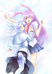  bunny_ears dress long_hair melty_blood purple_hair rabbit_ears red_eyes reisen_udongein_inaba silver_hair touhou tsukihime white_len wink 