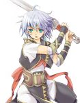  blue_eyes freyjadour_falenas gensou_suikoden gensou_suikoden_v lowres male short_hair silver_hair suikoden suikoden_v sword weapon yunako_(artist) 