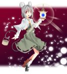  basket jeweled_pagoda jewelry mitsuharu_iseki mouse mouse_ears mouse_tail nazrin open_mouth pendant smile tail touhou 