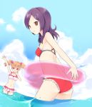  bikini fresh_precure! futari_wa_precure higashi_setsuna innertube momozono_love precure sky swimsuit twintails wading water 