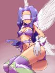  breasts cleavage digimon digimon_frontier fairymon highres hun kazemon long_hair purple_hair thigh-highs thighhighs visor wings 