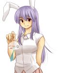  bad_id bunny_ears koyama_shigeru long_hair purple_hair rabbit_ears red_eyes reisen_udongein_inaba smile solo touhou wind_chime 