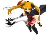  axe bad_id bardiche blonde_hair fate_testarossa gloves long_hair mahou_shoujo_lyrical_nanoha mahou_shoujo_lyrical_nanoha_the_movie_1st perspective red_eyes thighhighs twintails weapon 
