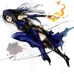  armor armpits bare_shoulders black_hair blue_eyes boots bridal_gauntlets castlevania castlevania:_harmony_of_despair castlevania:_order_of_ecclesia dress feathers fire flame high_heels lips running shanoa shoes tattoo thigh-highs thigh_boots thighhighs zettai_ryouiki 