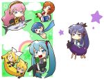  banana blush chibi cloud clouds eggplant food fruit hatsune_miku kagamine_len kagamine_rin kaito kamui_gakupo megurine_luka meiko nekomura_otako nude open_mouth rainbow smile spring_onion star tako_suke thighhighs tuna vocaloid 