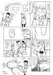  animal_ears black_legwear blush censored comic fainting minna-dietlinde_wilcke monochrome no_panties open_clothes open_shirt pantyhose perrine_h_clostermann sakamoto_mio shirt strike_witches surprised tail translation_request 