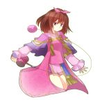  bow brown_eyes brown_hair capelet hair_bow kendama oichi oichi_(sengoku_musou) sengoku_musou sengoku_musou_2 short_hair simple_background solo 