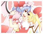  bad_id flandre_scarlet hand_on_shoulder hat incest incipient_kiss multiple_girls mutual_yuri remilia_scarlet richard siblings sisters tongue touching touhou wings yuri 