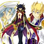  2boys black_hair code_geass cosplay fudou_yuusei gino_weinberg jack_atlas kururugi_suzaku lelouch_lamperouge male multiple_boys short_hair yuu-gi-ou_5d&#039;s 