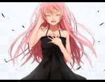  dress megurine_luka petals pink_hair shirotaka vocaloid white 