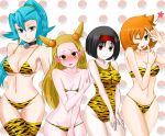  \m/ bad_id bikini erika_(pokemon) flat_chest gachapon gym_leader ibuki_(pokemon) kasumi_(pokemon) kasumi_(pokemon)_(hgss) mikan_(pokemon) multiple_girls no_nose one-piece_swimsuit poke_ball pokemon pokemon_(game) pokemon_gsc pokemon_heartgold_and_soulsilver swimsuit tiger_print wink 