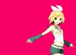  blonde_hair kagamine_rin open_mouth pink short_hair solo vocaloid 