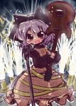  aerial_fireworks bow dress fang fireworks guitar hair_bow instrument kurodani_yamame left_4_dead left_4_dead_2 lowres microphone microphone_stand muuba purple_hair short_hair sketch stage touhou 