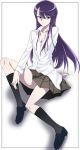  futari_wa_precure kneehighs long_hair nakahira_guy precure purple_hair shirt shoes skirt socks tsukikage_yuri white_shirt 