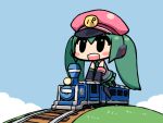  aqua_hair chan_co chibi hat hatsune_miku locomotive sitting smile solo steam_locomotive train twintails vocaloid 