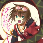  brown_hair choker gloves goggles goggles_on_head green_eyes rita_mordio short_hair sunege tales_of_(series) tales_of_vesperia white_background 