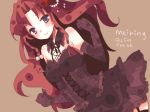  alternate_costume bare_shoulders blue_eyes bow braid character_name dutch_angle elbow_gloves gloves hair_bow hong_meiling karunabaru lolita_fashion long_hair lowres red_hair redhead smile solo touhou twin_braids 