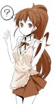  arms_up brown_eyes brown_hair himura_kiseki long_hair ponytail solo taneshima_popura working!! 