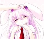  animal_ears bunny_ears long_hair necktie petting pink_hair rabbit_ears reisen_udongein_inaba touhou yume_shokunin 