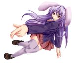  bunny_ears long_hair monikano purple_hair rabbit_ears reisen_udongein_inaba sketch solo thigh-highs thighhighs touhou 