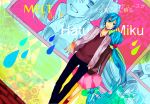  aqua_hair back-to-back bad_id flower genderswap hair_flower hair_ornament hatsune_miku hatsune_mikuo kouyama_tomoki long_hair melt_(vocaloid) skirt twintails vocaloid 