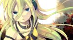  blonde_hair blue_eyes cable collar face headphones lily_(vocaloid) long_hair solo vocaloid 