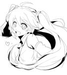  hatsune_miku heart lineart long_hair monochrome smile twintails very_long_hair vocaloid 