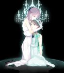  bad_id chandelier formal green_hair holding inazuma_eleven kino_aki koto_(haizakura) kudou_fuyuka multiple_girls purple_hair yuri 