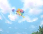  balloon cloud clouds drifloon flying flying_pikachu grass holding_hands no_humans pikachu pokemon pokemon_(creature) pokemon_(game) pokemon_dppt pokemon_rgby sasakure_(mogunonbi) sky 