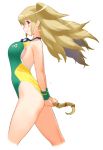  competition_swimsuit diol_twee goggles highres konami long_hair official_art one-piece_swimsuit otomedius sideboob simple_background solo swimsuit wet yoshizaki_mine 