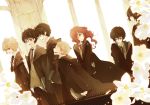  flower glasses green_eyes harry_potter james_potter lily_evans peter_pettigrew red_hair regulus_arcturus_black regulus_black remus_john_lupin remus_lupin school_uniform severus_snape sirius_black smile sweater_vest tokiwa-hazy 