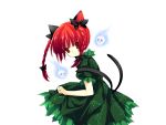  braid cat_ears cat_tail game_cg hair_ribbon kaenbyou_rin red_hair redhead ribbon riv skull solo tachi-e tail touhou transparent_background twin_braids 