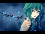 bad_id bare_shoulders bubble green_hair gumi hair_ornament letterboxed musical_note natsuki0910 short_hair vocaloid 