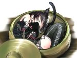  ati bare_shoulders black_hair cat_ears cat_tail closed_eyes garter_straps hair_ornament hairclip lowres sayomin sekien_no_inganock tail thigh-highs thighhighs 