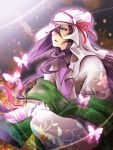  flower green_eyes light long_hair purple_hair sakura_(lilak_a) sakura_(pixiv263198) solo 