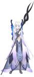  alissa_(spectral_force_genesis) boots butterfly_wings colored_eyelashes elbow_gloves eyelashes gloves highres hirano_katsuyuki official_art simple_background solo spectral_force_genesis staff white_hair wings 