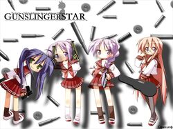  gun gunslinger_girl hiiragi_kagami hiiragi_tsukasa izumi_konata lucky_star pantyhose parody takara_miyuki 