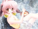  1girl absurdres animal_ears artist_request character_request copyright_request eating flan food highres loli onsen pudding tagme towel 