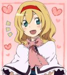  :d arieko blonde_hair capelet hairband heart open_mouth smile touhou 