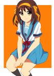  brown_eyes brown_hair furi. hairband school_uniform short_hair suzumiya_haruhi suzumiya_haruhi_no_yuuutsu transparent_background 