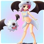  1girl bat_wings fang hat moemon personification pokemon pokemon_(creature) pokemon_(game) pokemon_black_and_white pokemon_bw tenjou_ryuka wings woobat 