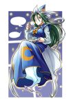  cup drinking green_hair hat long_hair mima phenne touhou wink wizard_hat 