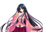  background black_hair blunt_bangs branch frills game_cg gathers houraisan_kaguya japanese_clothes long_hair red_eyes rib riv ruffles smile solo tachi-e touhou transparent transparent_background very_long_hair wide_sleeves 
