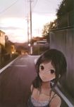  black_hair brown_eyes car highres kishida_mel motor_vehicle original street telephone_pole vehicle 