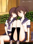  black_rock_shooter closed_eyes kuroi_mato multiple_girls niwatori_kokezou sitting sleeping takanashi_yomi 