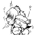  2girls ahegao biting chibi closed_eyes izayoi_sakuya monochrome multiple_girls neck_biting remilia_scarlet sho_(pixiv) touhou vampire wings 