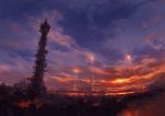  cloud clouds lights metro_2033 nomu103 rocket scenery science_fiction scifi sky smoke sunset 
